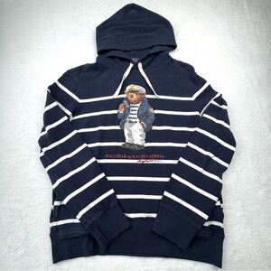 Polo by Ralph Lauren Navy Striped Bear Hoodie